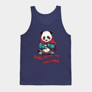 Cute Eating Panda - Funny Animal Art Design Tank Top